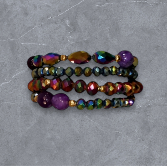 Handmade Multicolor Agate Bracelet Set