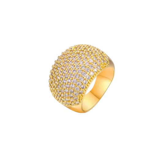 Anillo brillante bañado en oro de 18 quilates