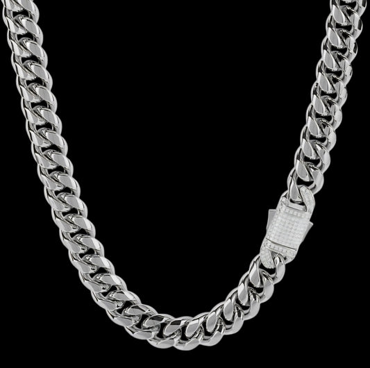 18K White Gold Plated 10mm 16in Monaco