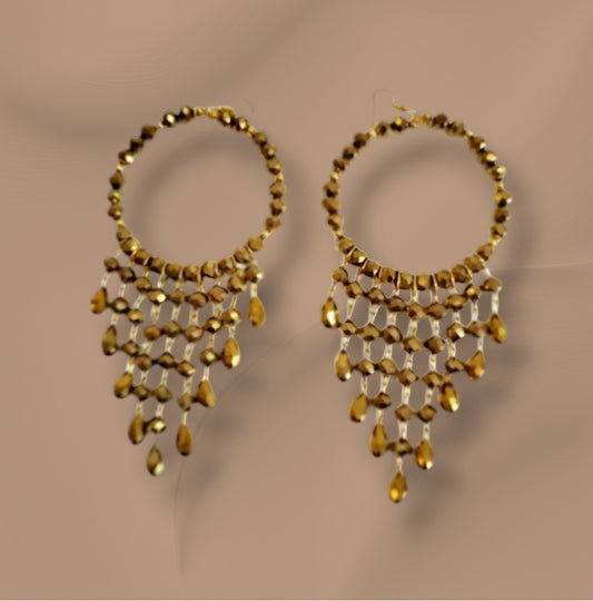 Handmade Gold Chandelier Earrings