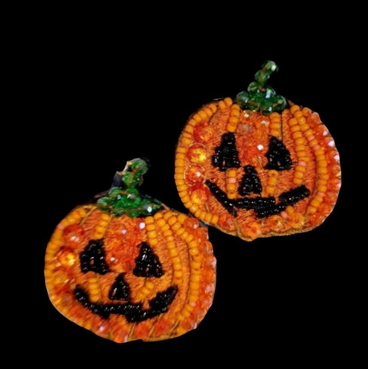 Handmade Jack-o’-Glam Beaded Earrings