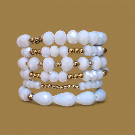 Conjunto de pulseras Snowy Elegance hechas a mano