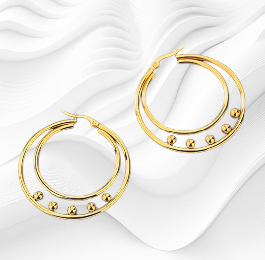 18K Gold Plated Sphere Radiance Earrings