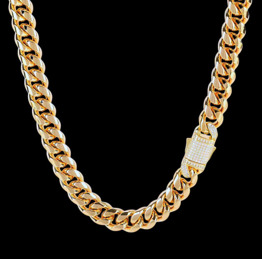 26Inch 12mm 18K Gold Plated Monaco Necklace