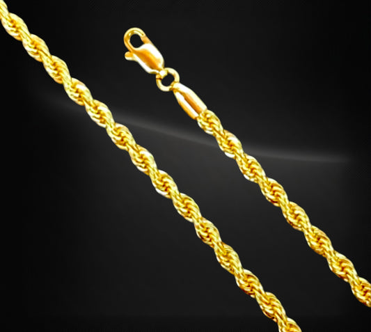 20Inch 18k Gold Plated Rope Chain