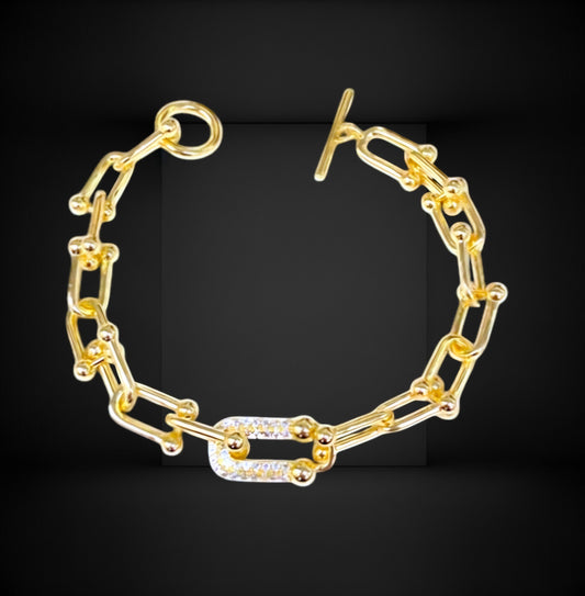 18K Gold-Filled Gold Link Bracelet