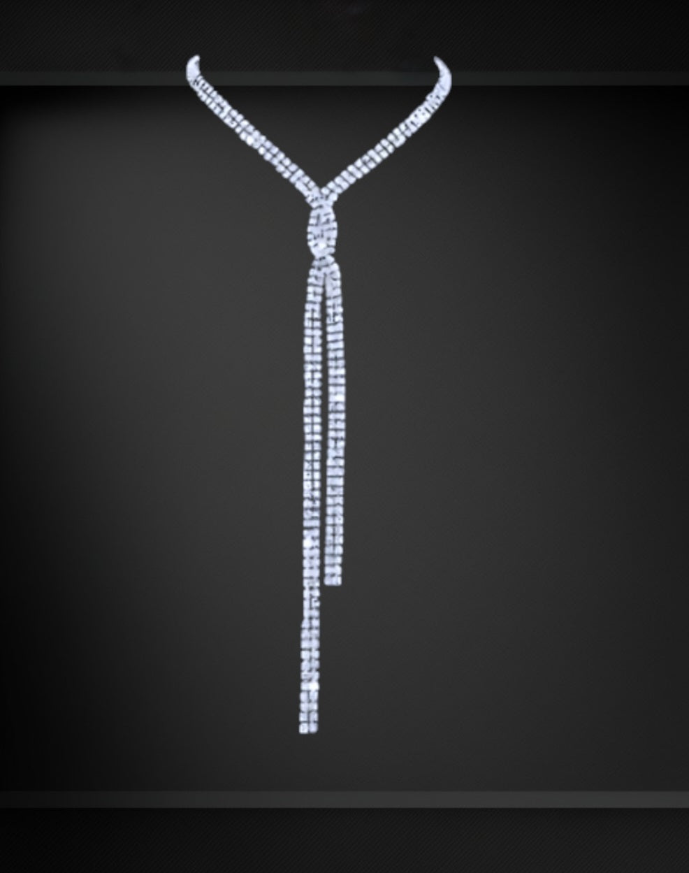 Rhinestone Tie Necklace