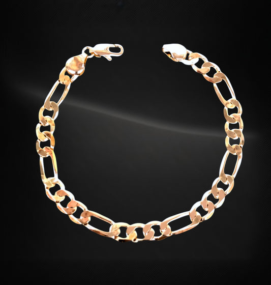 18K Gold Plated Figaro Bracelet