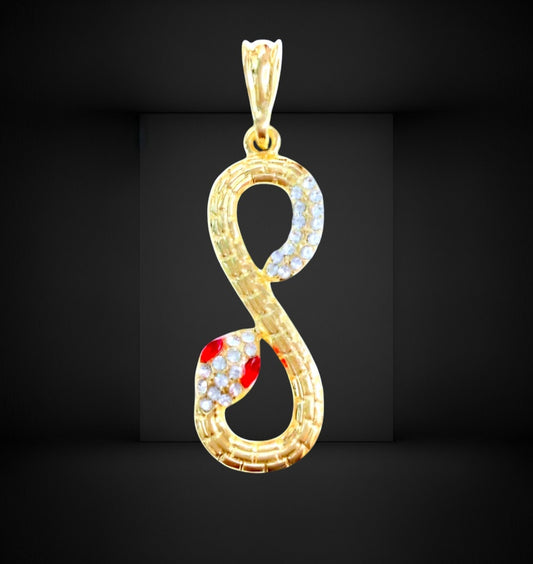 18K Gold Plated Snake Pendant