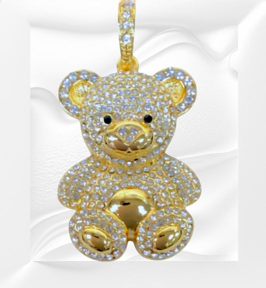 18K Gold Plated Large Teddy Bear Pendant