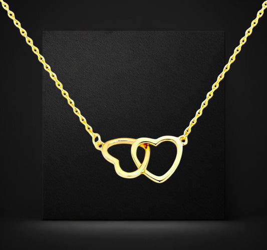 Gold Linked Hearts Necklace