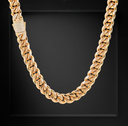 26Inch 10mm 18K Gold Plated Monaco Chain