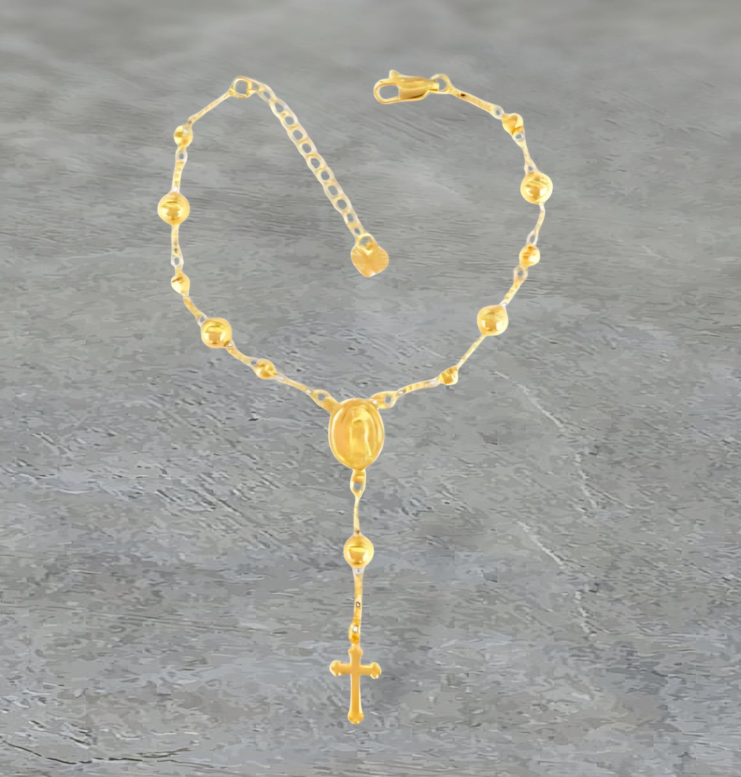 18K Gold Plated Saint Jude Rosary Bracelet